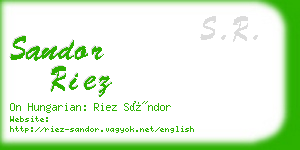 sandor riez business card